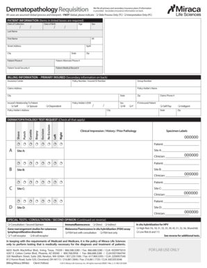 Dermatopathology Requisition Form