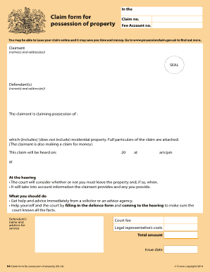 UK Possession Claim Form