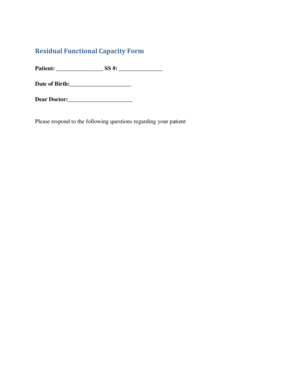 Residual Functional Capacity Form