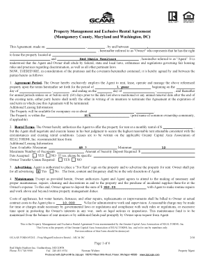 Property Management and Exclusive Rental Agreement