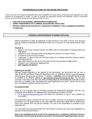 Texas Nursing Jurisprudence Exam Application