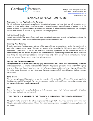 Australian Residential Tenancy Application Form
