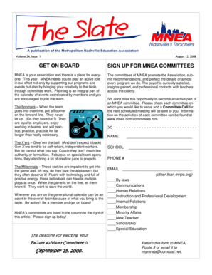 MNEA Committee Sign-Up Form