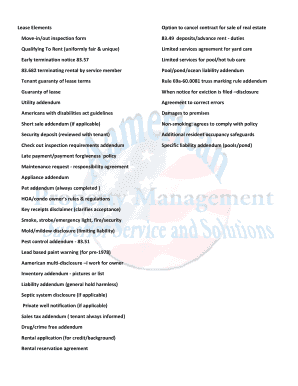 Florida Rental Lease Addendum Forms