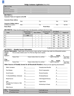 Bridge Assistance Application Form