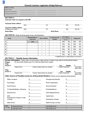 Financial Assistance Application