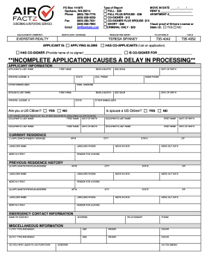 Rental Application Form