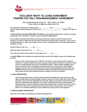 Exclusive Right to Lease Agreement