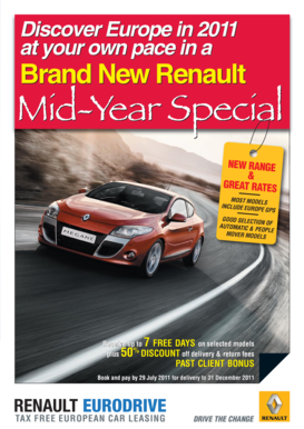Renault Eurodrive 2011 Car Leasing Reservation Form