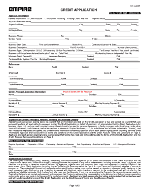 Credit Application Form