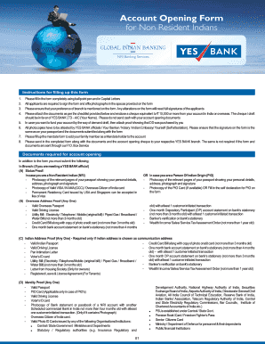 Account Opening Form for Non Resident Indians