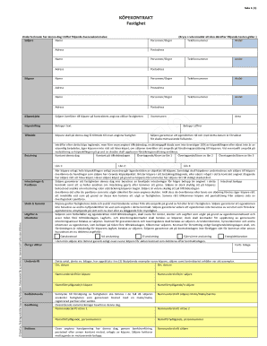 Swedish Real Estate Purchase Agreement