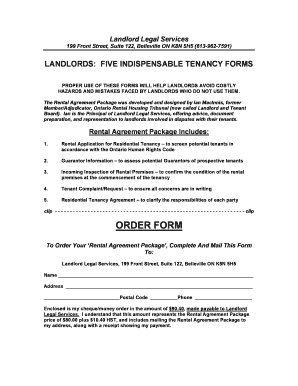 Ontario Rental Agreement Package