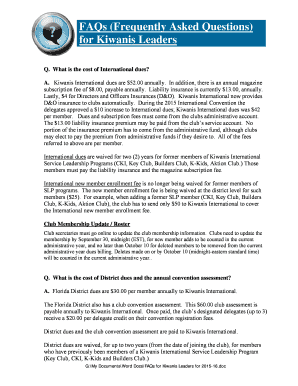 Kiwanis Leaders FAQs