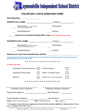 VOLUNTARY LEAVE DONATION FORM - Raymondville ISD - raymondvilleisd org%2fsites%2fraymondvilleisd