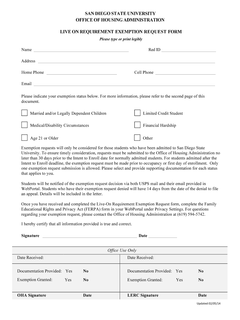 Fillable Online 201415 Exemption Form Fax Email Print pdfFiller