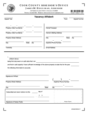 Cook County Vacancy Affidavit