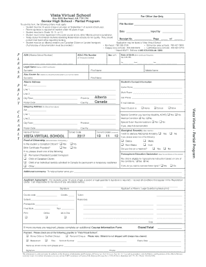 Vista Virtual School Partial Program Application