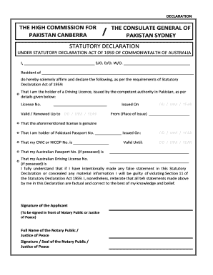 Pakistan Driving License Authentication Declaration