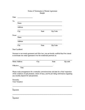 Notice of Termination of Rental Agreement