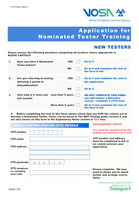 Nominated Tester Training Application
