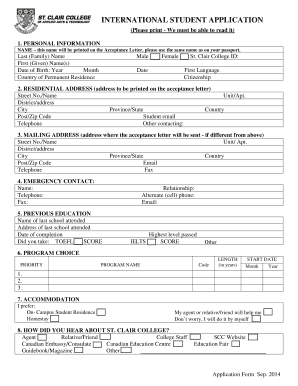International Student Application Form
