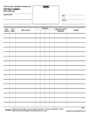 California Job Stamp Test Result Summary
