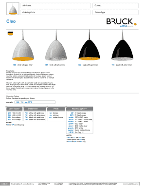 Bruck Lighting Mini-Pendant Order Form