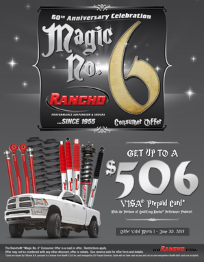 Rancho Magic No. 6 Consumer Offer Rebate Form
