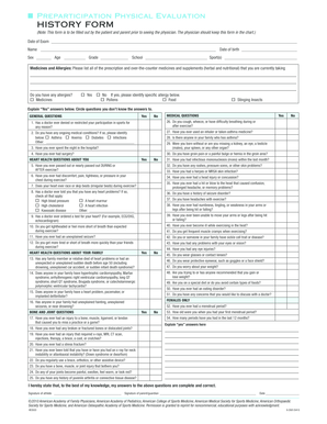Preparticipation Physical Evaluation Form