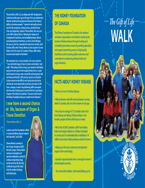 Kidney Foundation Walk Pledge Form