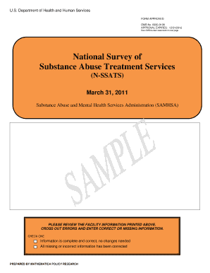 National Survey of Substance Abuse Treatment Services Form