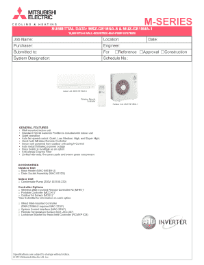 Mitsubishi Heat Pump System Submittal Form