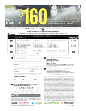 Goodyear Tire Mail-In Rebate Form