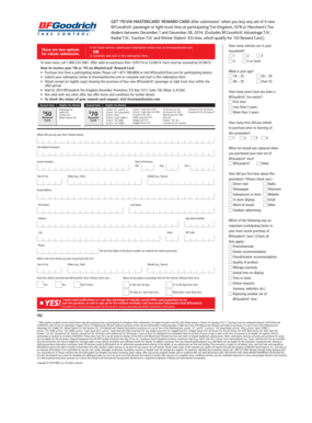 BFGoodrich Tire Reward Card Promotion Form