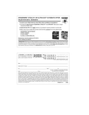 SpiderWire Line $5 Rebate Form