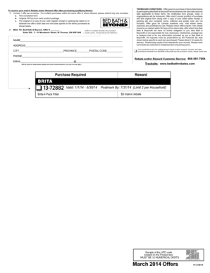 Bed Bath & Beyond Mail-In Rebate Form