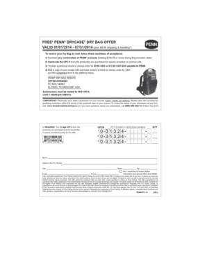PENN Dry Bag Rebate Form