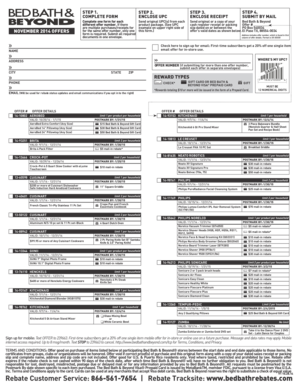 Bed Bath & Beyond Mail-In Rebate Form