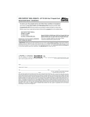 Abu Garcia Reel Rebate Form