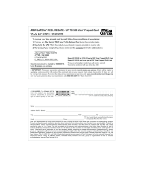 Abu Garcia Reel Rebate Form