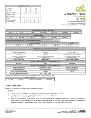 Boland College Student Group Application Form