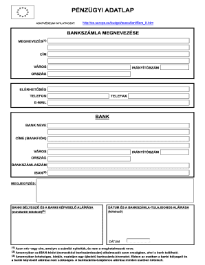 Bank Account Details Form