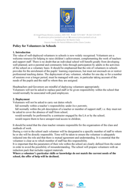 Volunteer Agreement for Schools