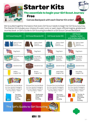 Girl Scout Starter Kit Order Form