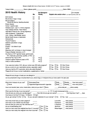 Women's Health History Form