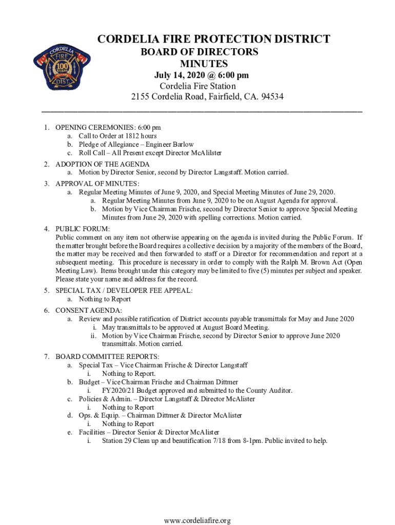 Fillable Online Public ServiceCordelia Fire District Fax Email Print ...