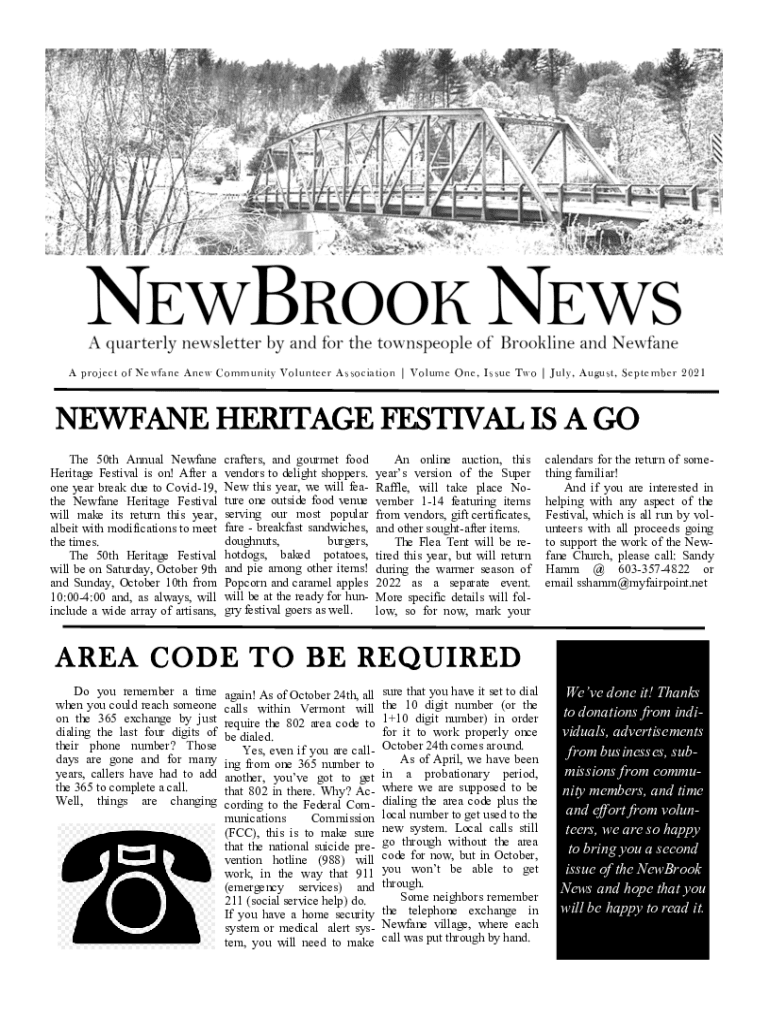 Fillable Online NEWFANE HERITAGE FESTIVAL IS A GO Fax Email Print