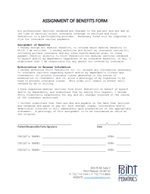 Fillable Online Assignment Of Benefits Form - Fill and Sign Printable ...