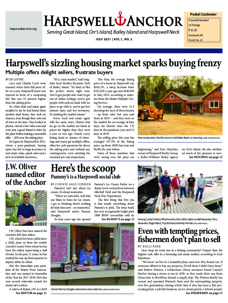 Fillable Online Orrs Island Post Office, 1729 Harpswell Islands Rd, ME